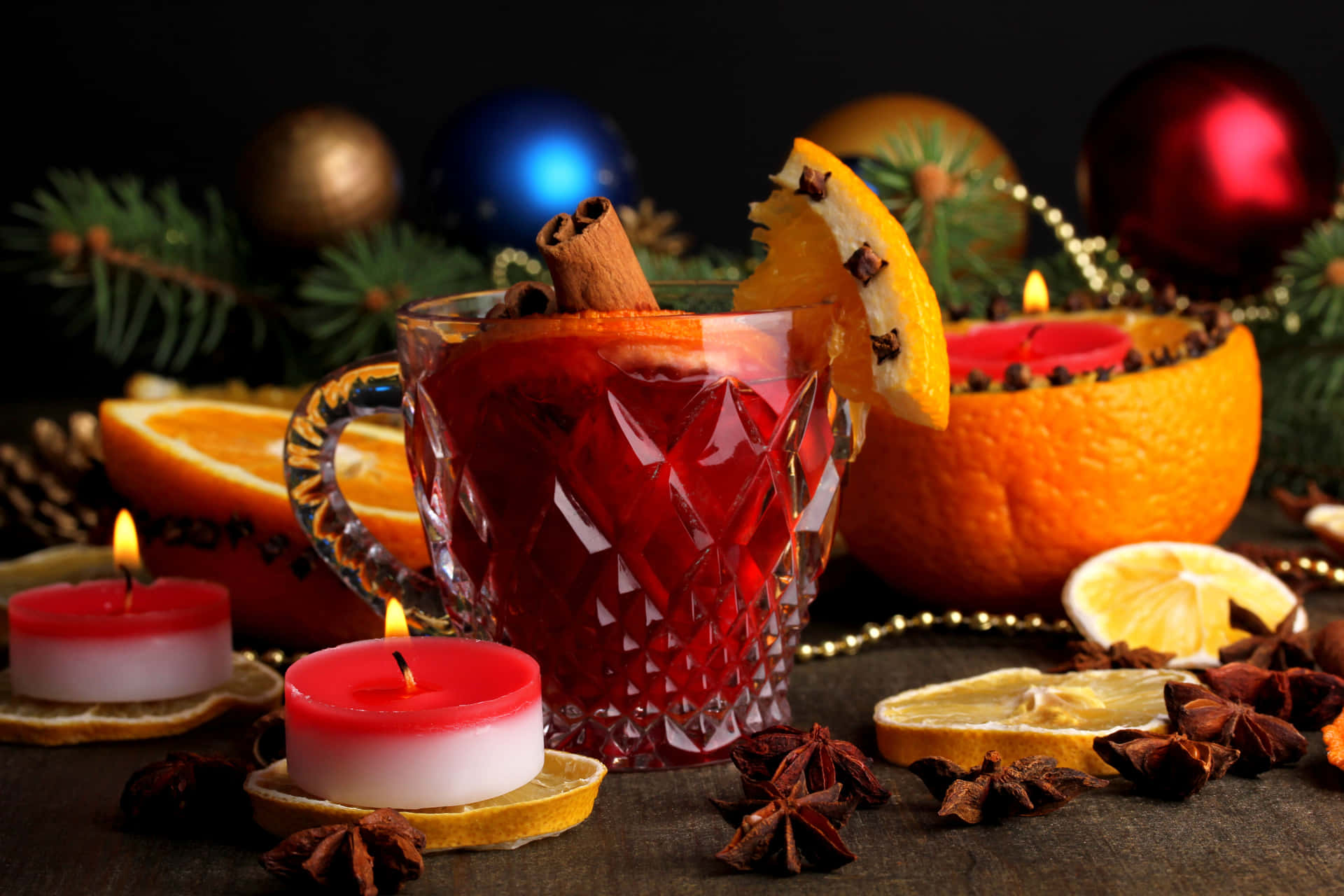 A Warm and Inviting Glass of Mulled Wine Wallpaper