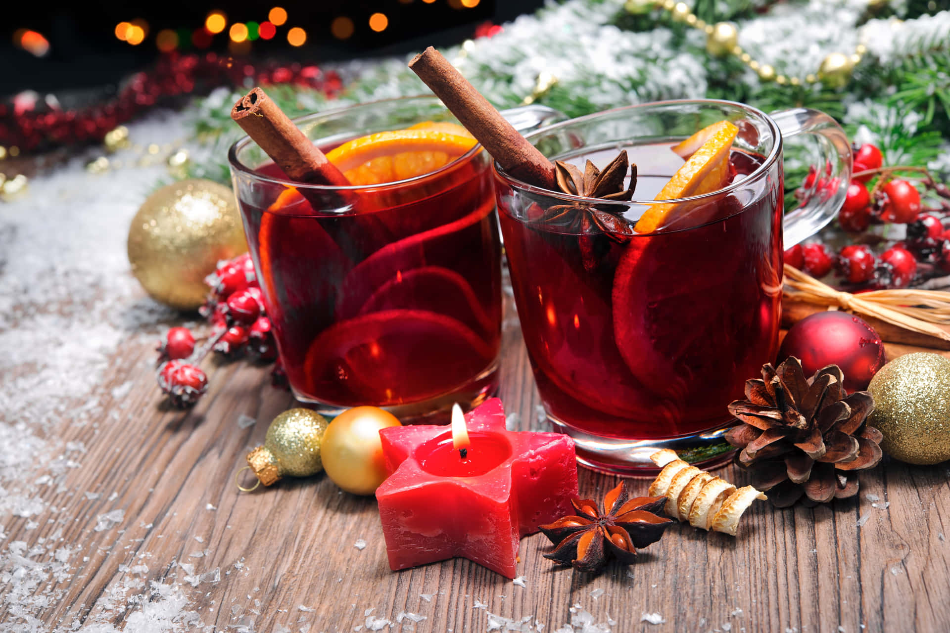 A Cozy Evening with Mulled Wine Wallpaper