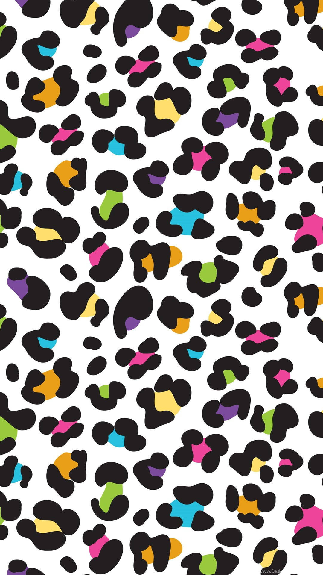 Multi-colored Cute Leopard Print Wallpaper