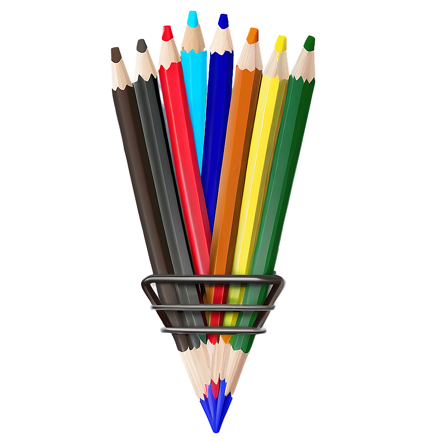 Multi-colored Pencil Set Png Egd7 PNG