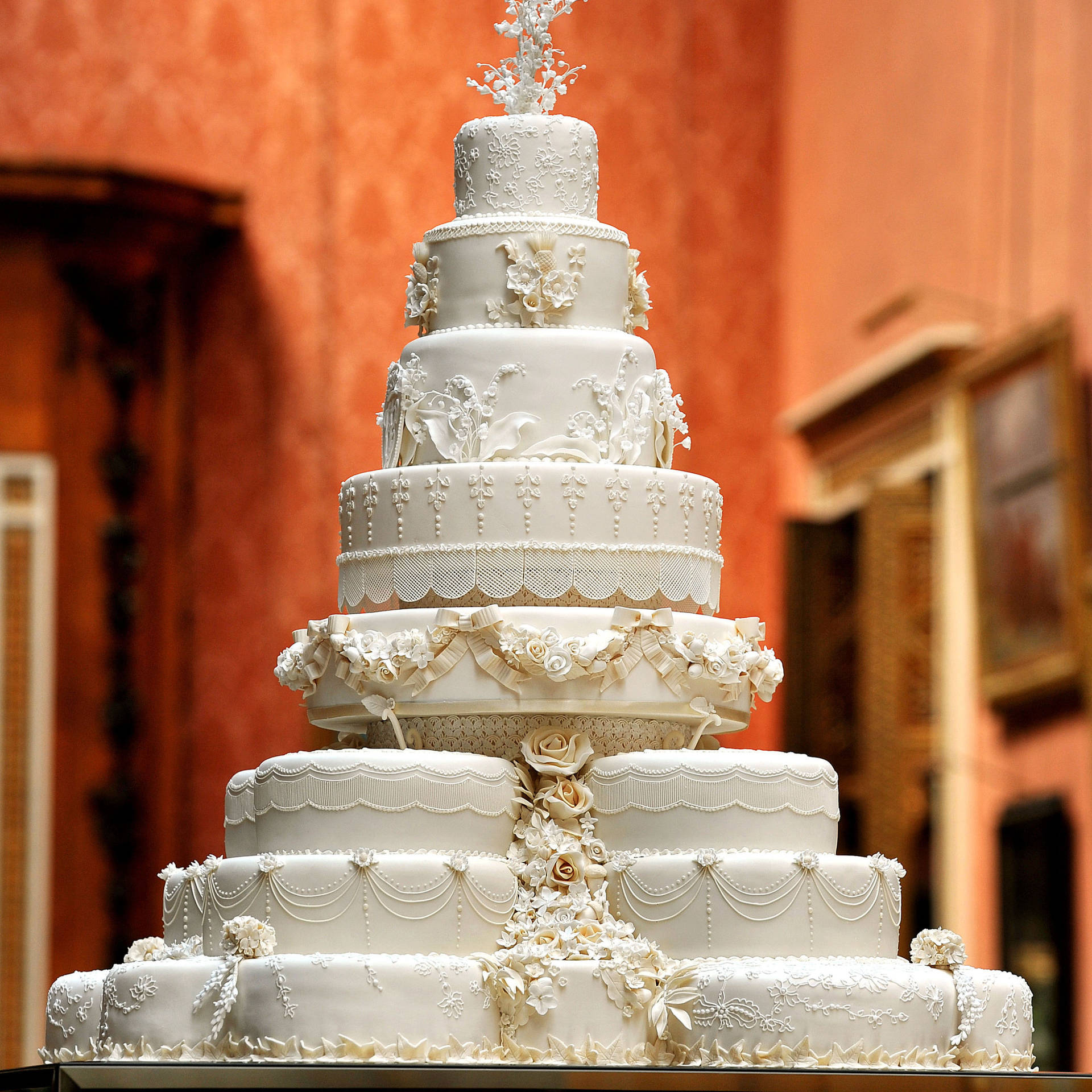Multi Layered Piece Montee Wedding Cake Wallpaper