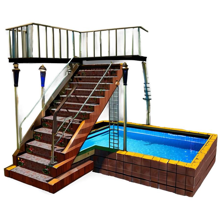 Multi-level Swimming Pool Png 06122024 PNG