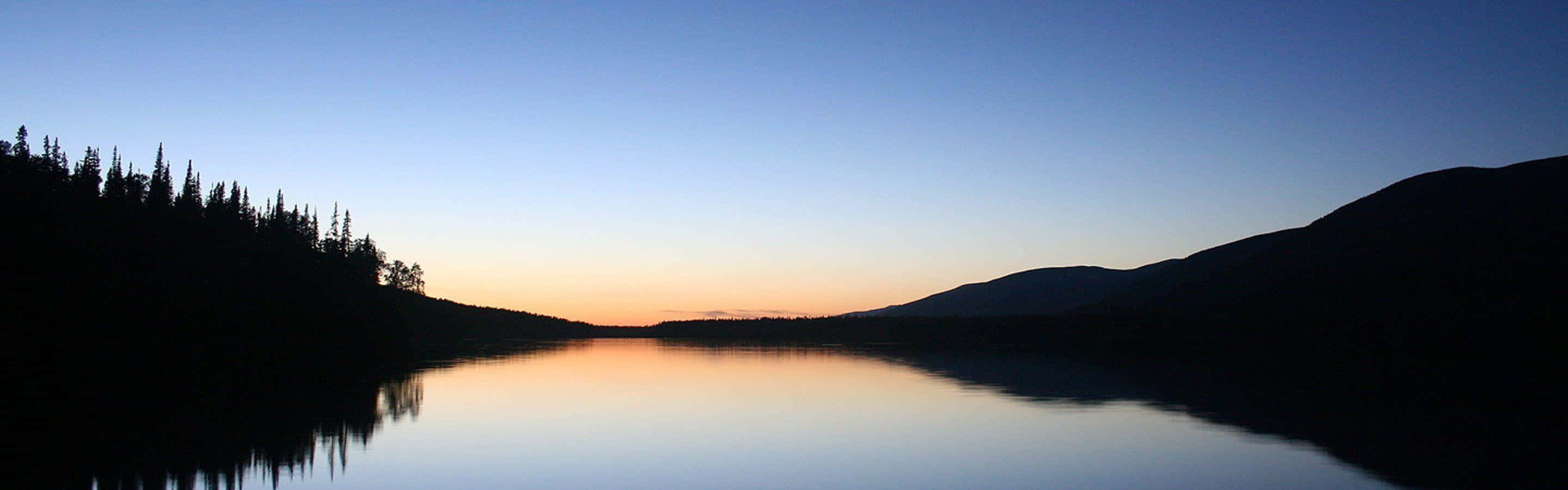 Multi Monitor Calm Lake During Sunset Wallpaper
