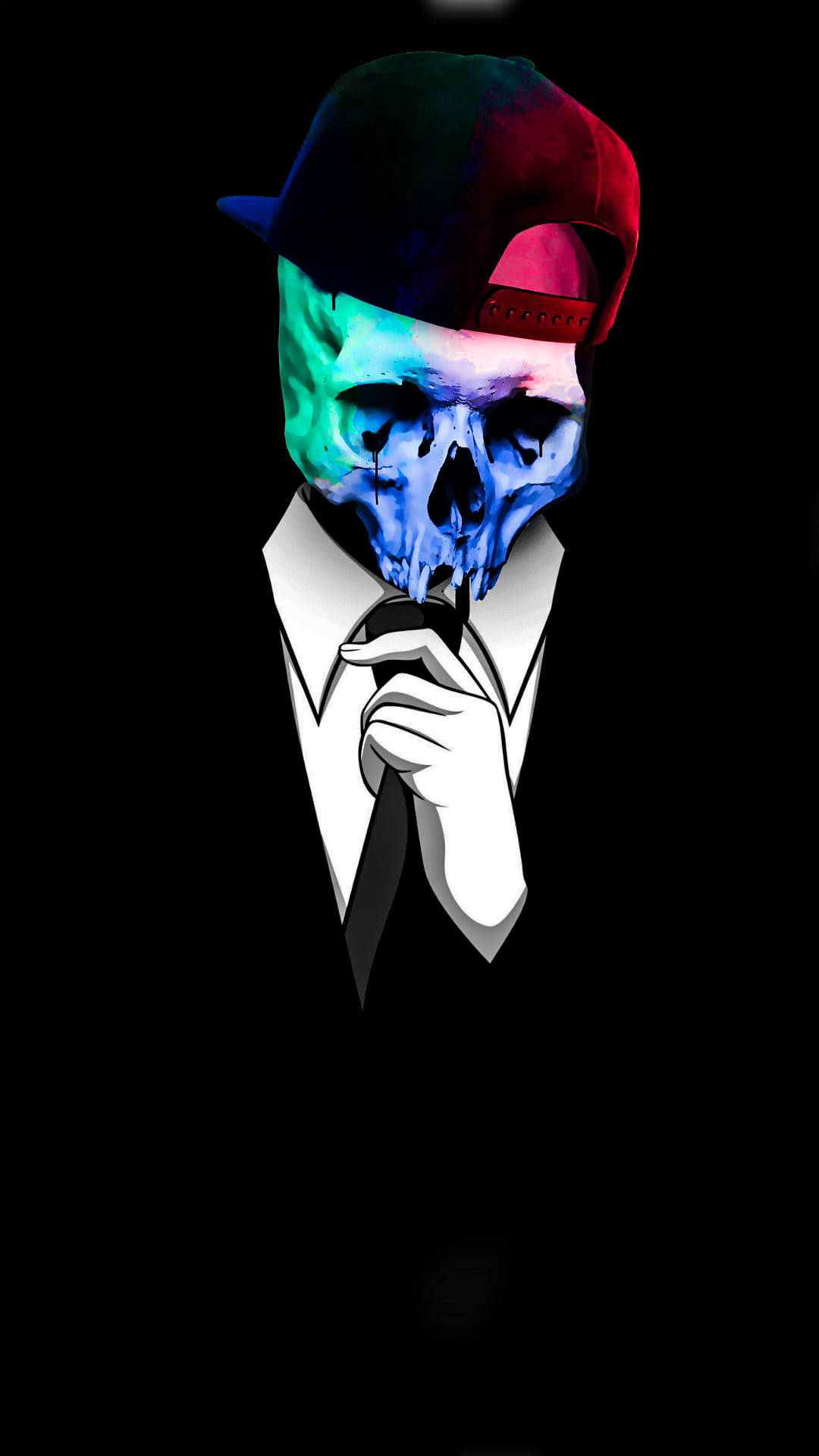 Multicolor Gangster Skull With Snapback Wallpaper