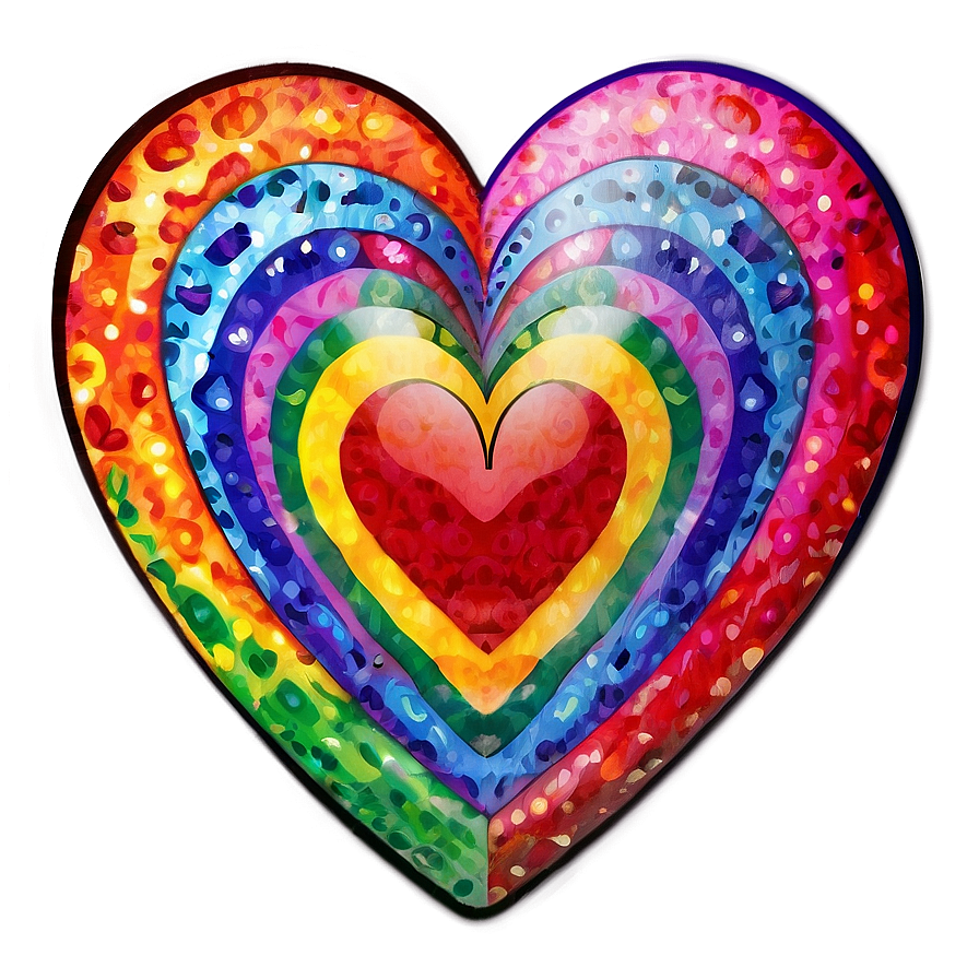 Multicolor Heart Shape Png Wde PNG