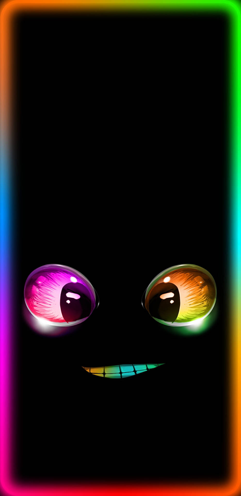 Multicolor Neon Face Wallpaper