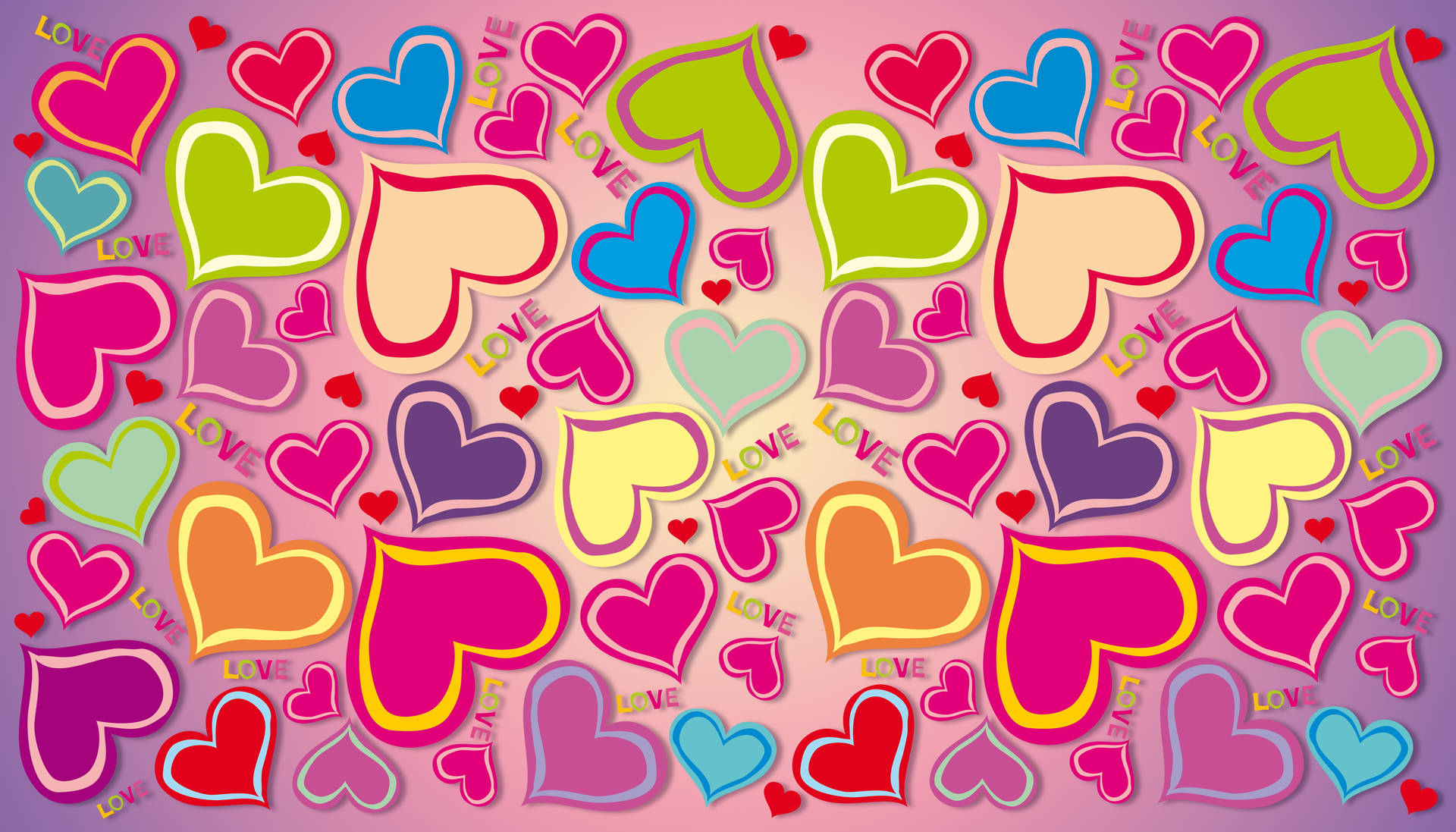 Multicolored Awesome Heart Wallpaper
