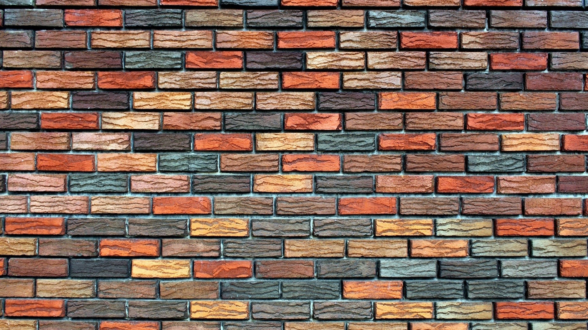 Multicolored Brick Texture Wall Wallpaper