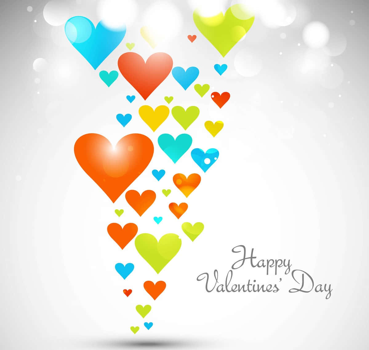 Multicolored Cute Valentines Day Greeting Digital Illustration Wallpaper