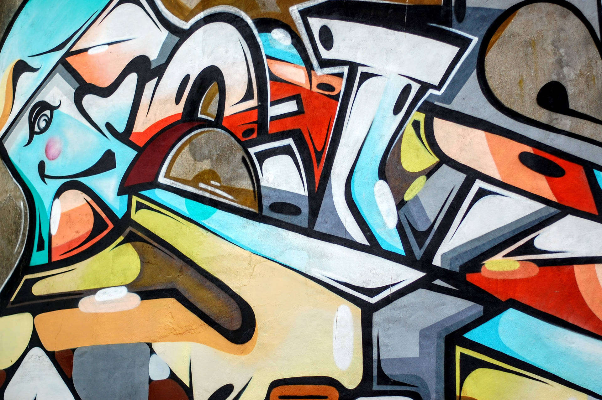 Multicolored Graffiti Wall Street Art Background