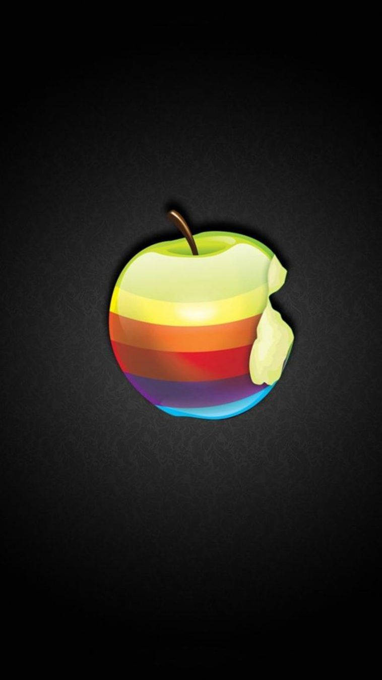 Multicolored Green Apple Logo Iphone Picture
