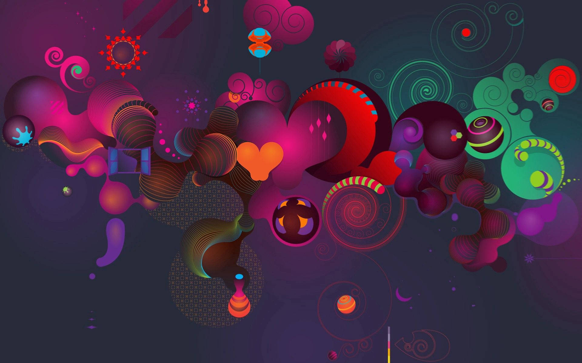 Multicolored Love Abstract Drawing Wallpaper