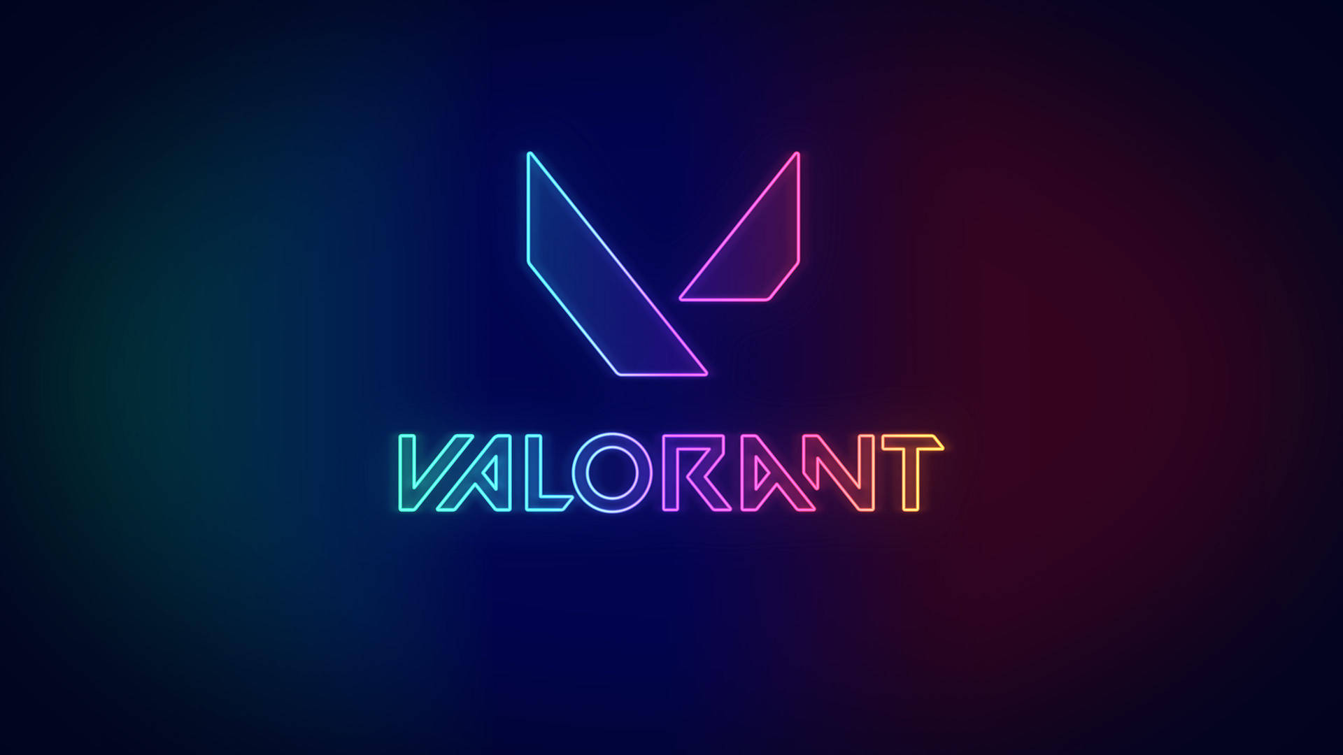 Multicolored Neon Valorant Logo Wallpaper