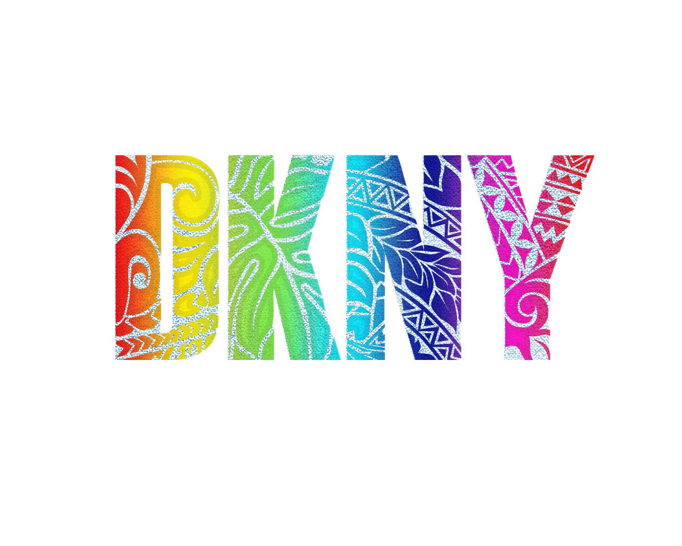 Multicolored Tropical Dkny Logo Wallpaper