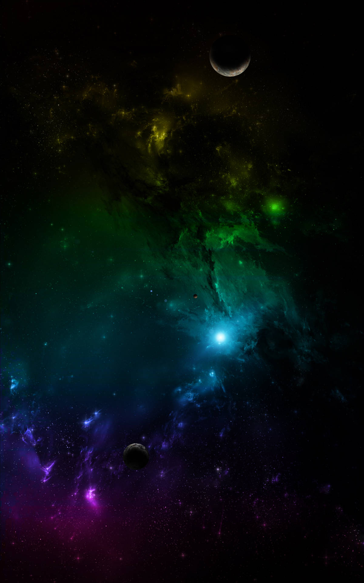 Multicolored Universe Cell Phone Art Background