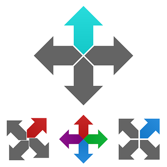Multidirectional Arrows Graphic PNG