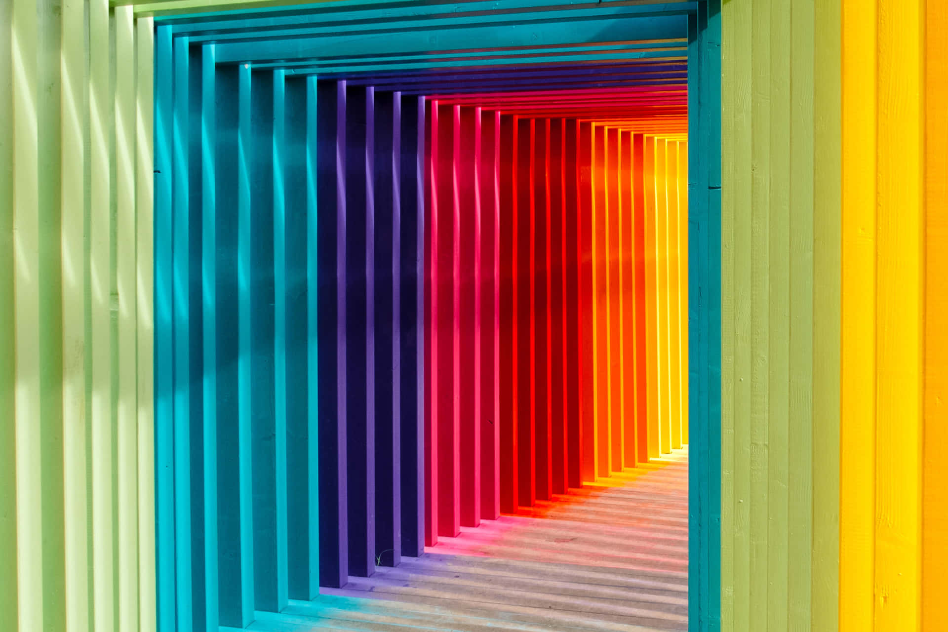 Multifaceted Rainbow Walkway Wallpaper