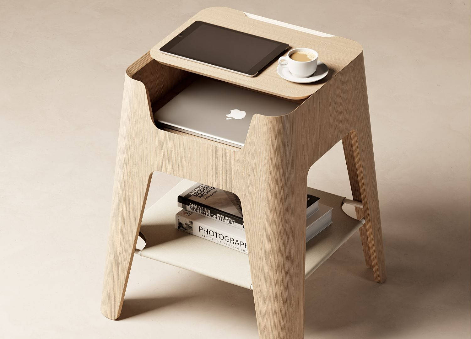 Multifunction Coffee And Laptop Bedside Table Wallpaper