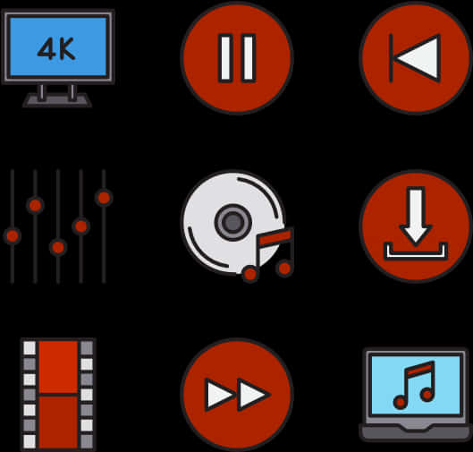 Multimedia Icon Set PNG
