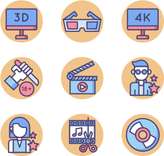 Multimedia Icons Set PNG