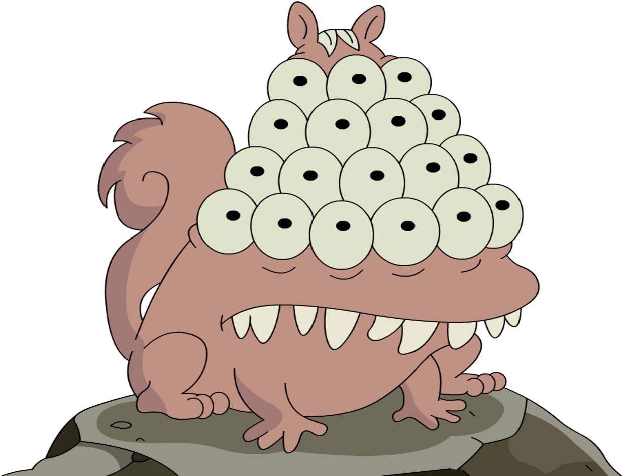 Multiple Eyed Creature Cartoon PNG