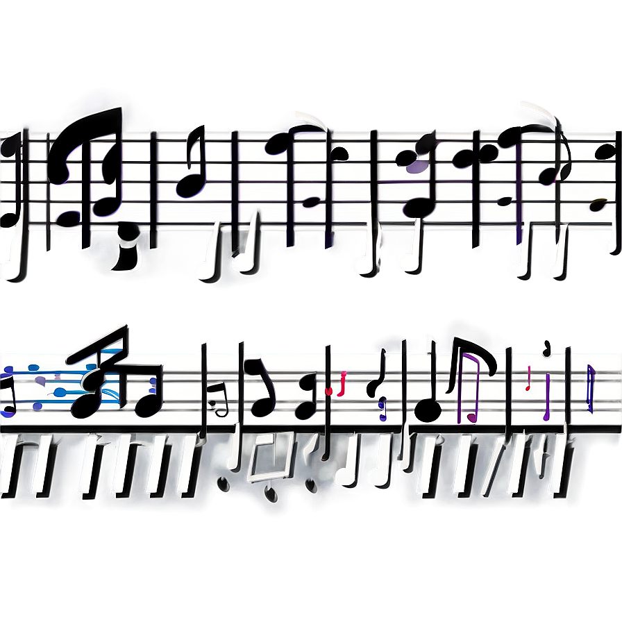 Multiple Music Notes Pattern Png Qep PNG
