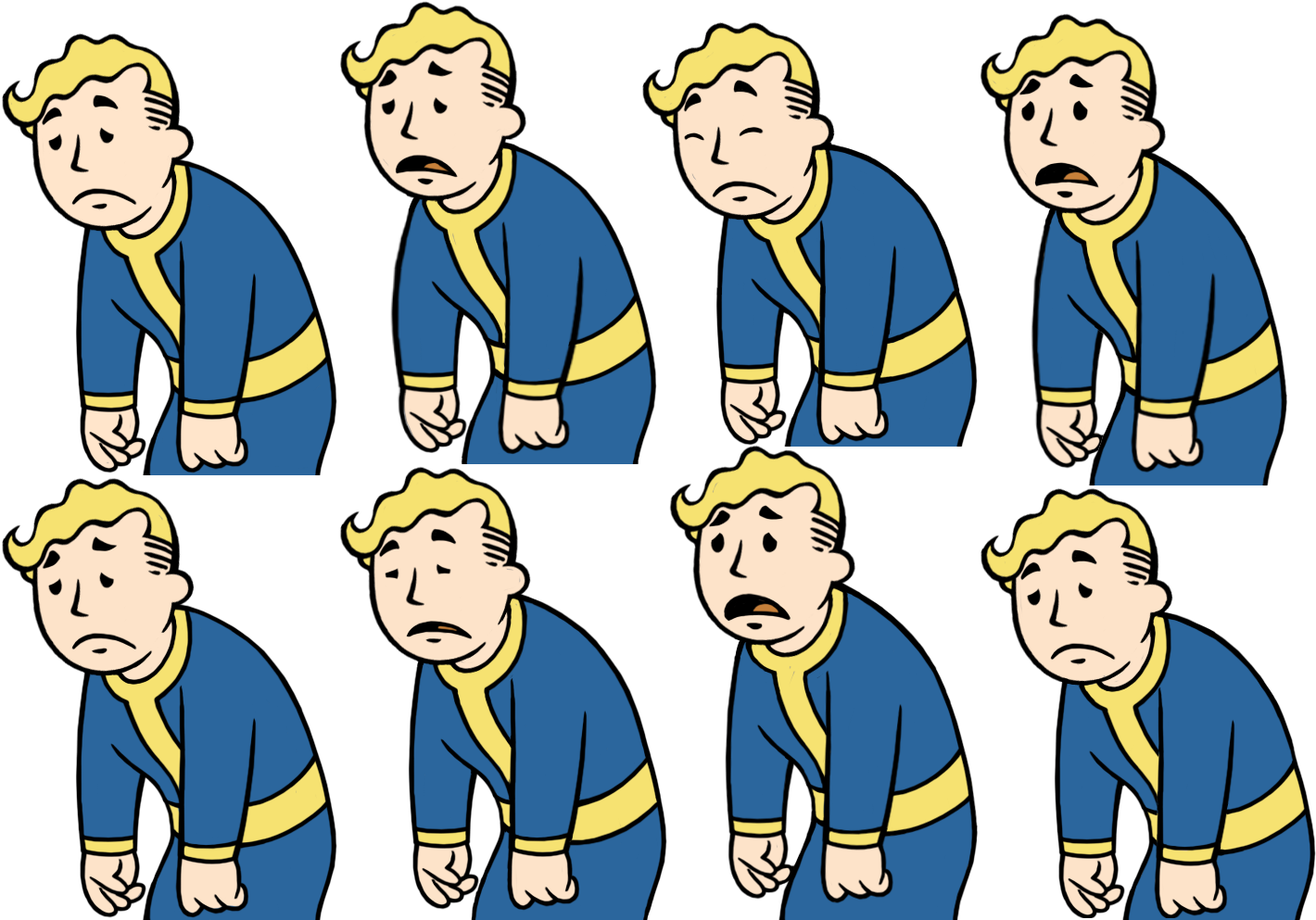 Multiple Sad Fallout Boy Expressions PNG