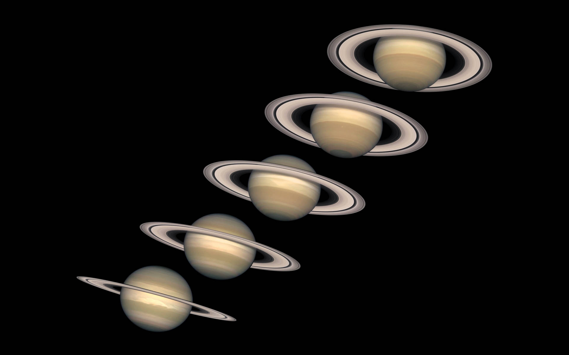 Multiple Saturns 4k Wallpaper