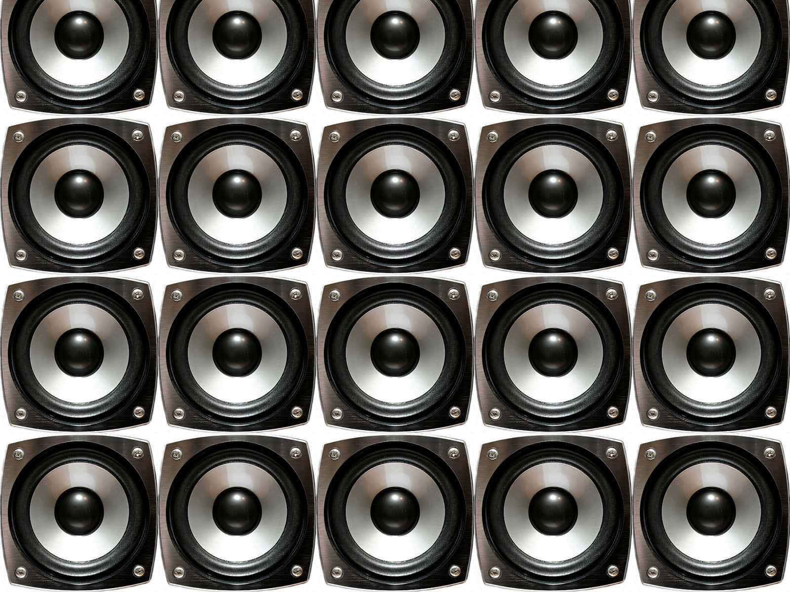 Multiple Wall Metal Sound Speakers Illustration Wallpaper