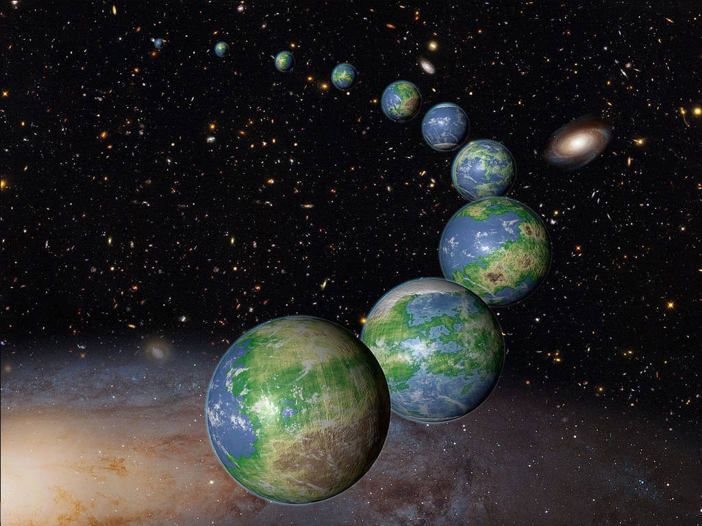 Multiverse Earths In The Galaxy Wallpaper