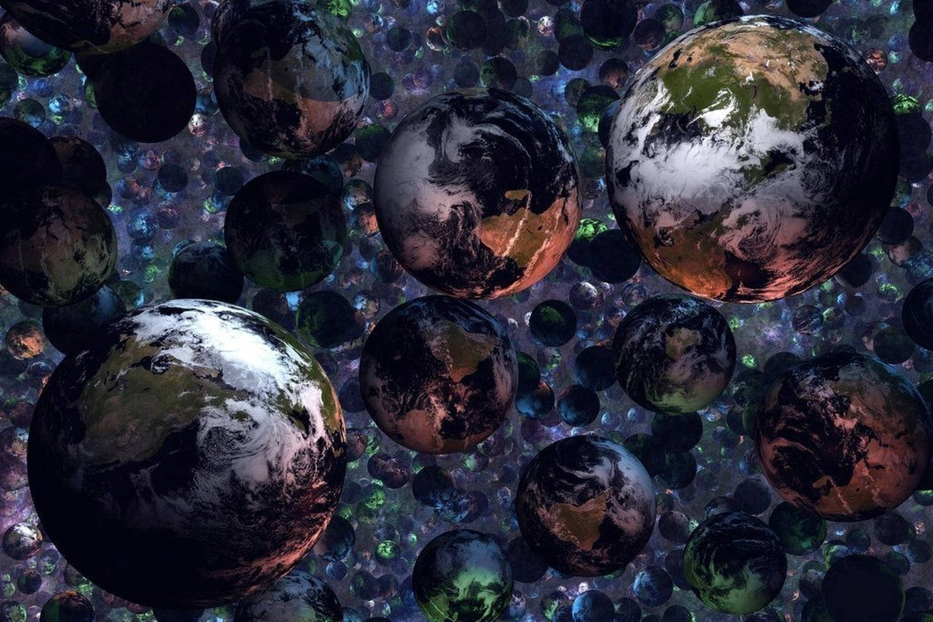 Multiverse Earths In The Quantum Wallpaper