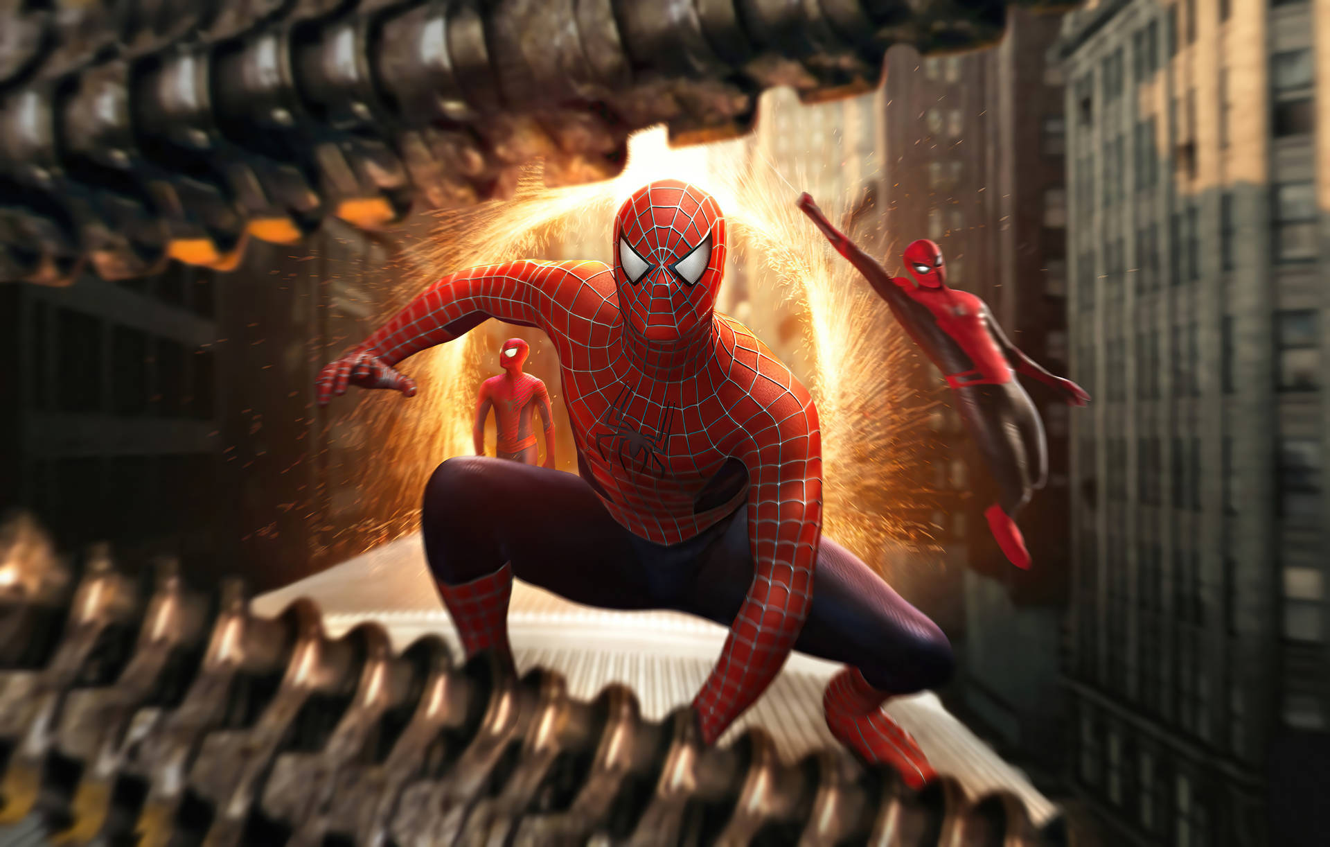 Multiversportal Spiderman No Way Home 4K spændende baggrund Wallpaper