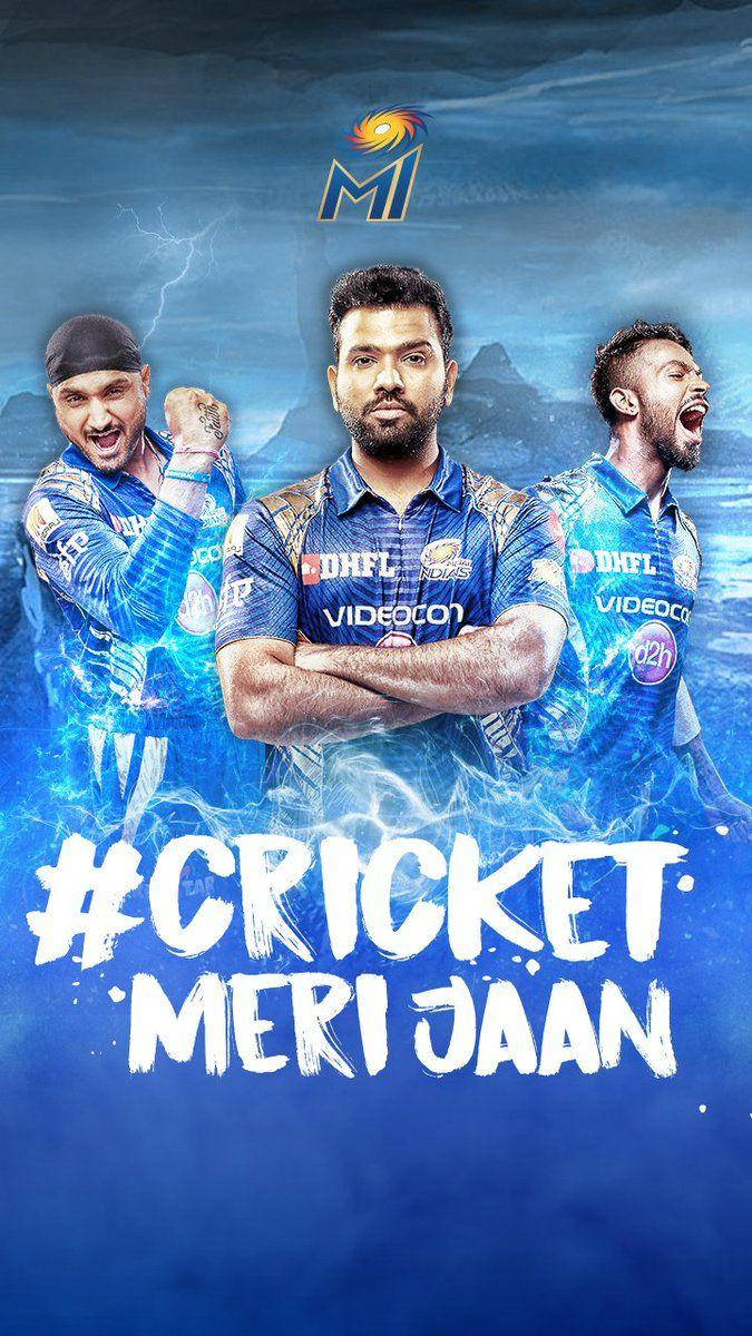 Mumbai Indians Cricket Meri Jaan Plakat Væg Tapet Wallpaper