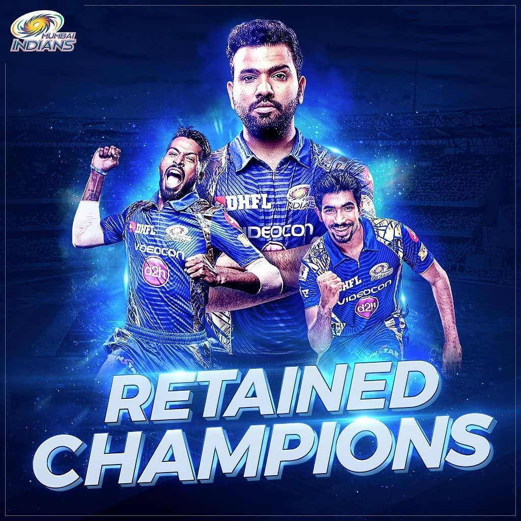 Mumbai Indians Retained Champions Poster Wallpaper