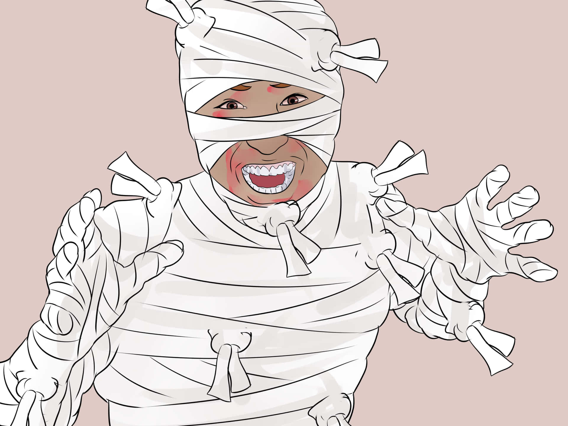 Get ready to rock your mummy costume this Halloween! Wallpaper