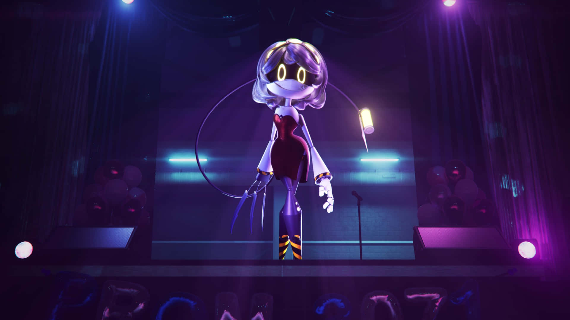 Murder Drones Character On Stage Wallpaper
