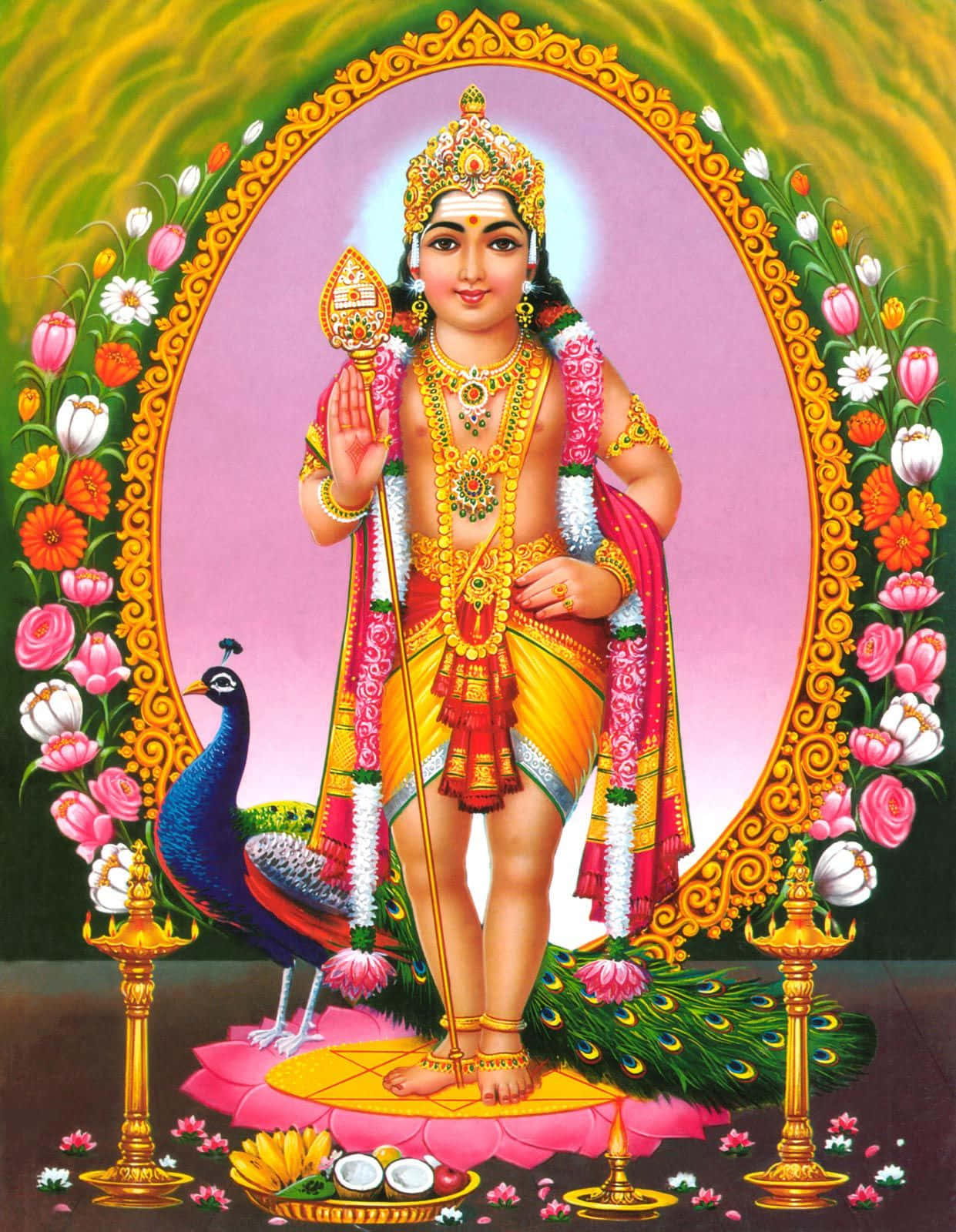 Berom Hjälp Från Lord Murugan I En Tempel