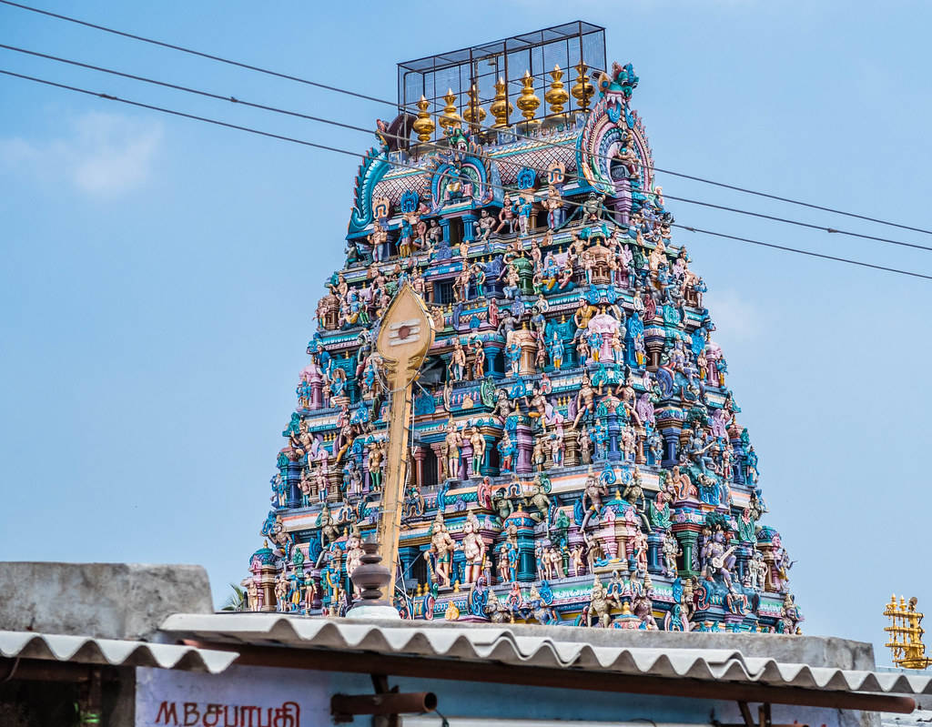 Murugan Temple And Power Lines Wallpaper