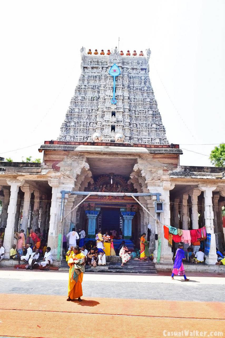 Eingangdes Murugan-tempels Mit Gopuram Wallpaper