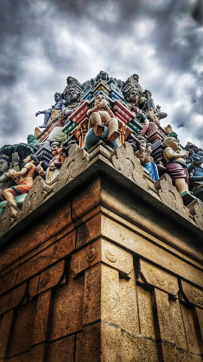 Templode Murugan Gopuram Em Close-up. Papel de Parede