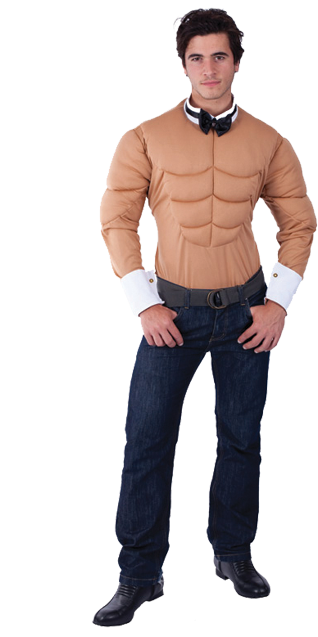 Muscle Costume Man Posing PNG