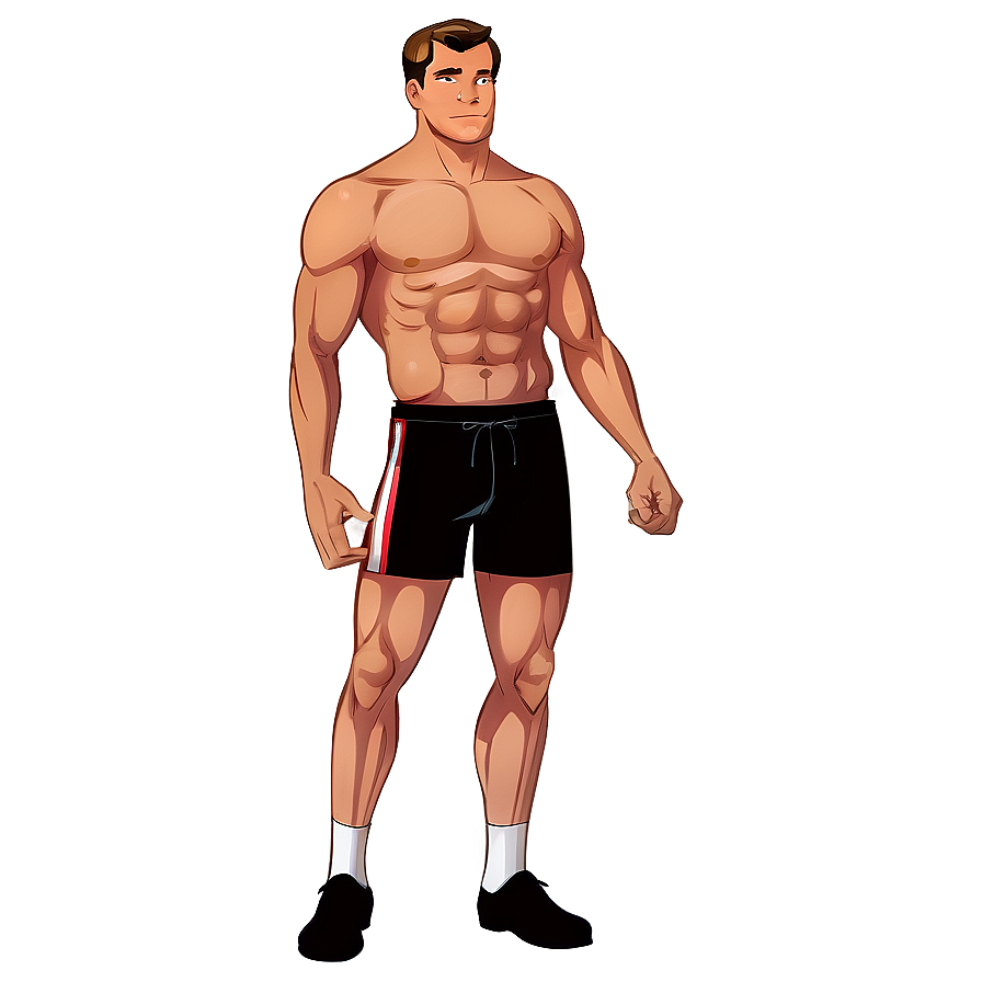 Muscle Man Illustration Png 06252024 PNG