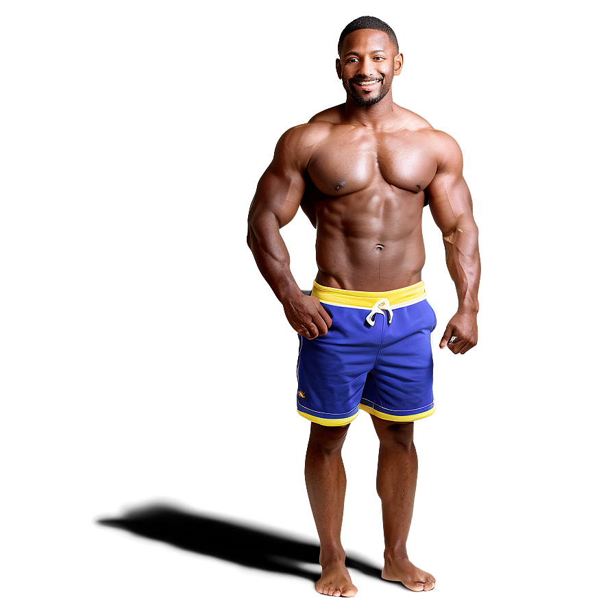 Muscle Man On Beach Png 06252024 PNG