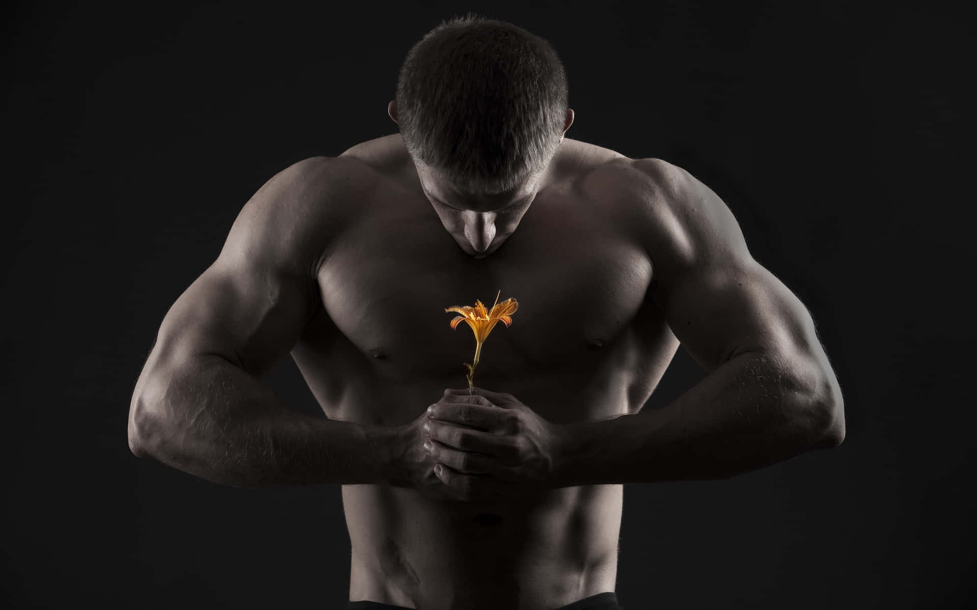Muscle Man With Flower Pictures