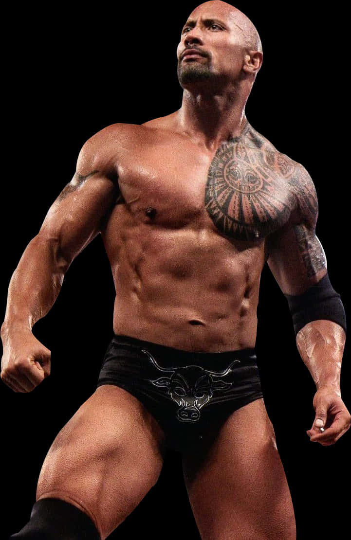Muscled_ Performer_ With_ Tattoo PNG