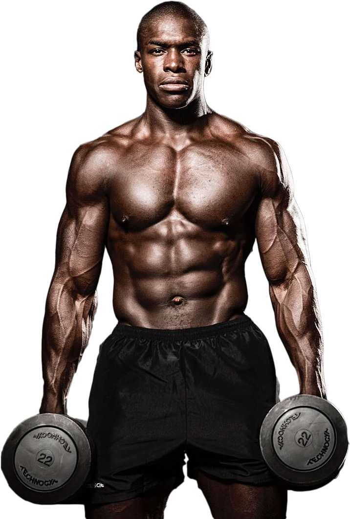 Download Muscular Bodybuilder Holding Dumbbells | Wallpapers.com