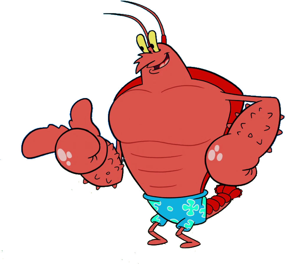 Muscular Cartoon Lobsterin Shorts PNG