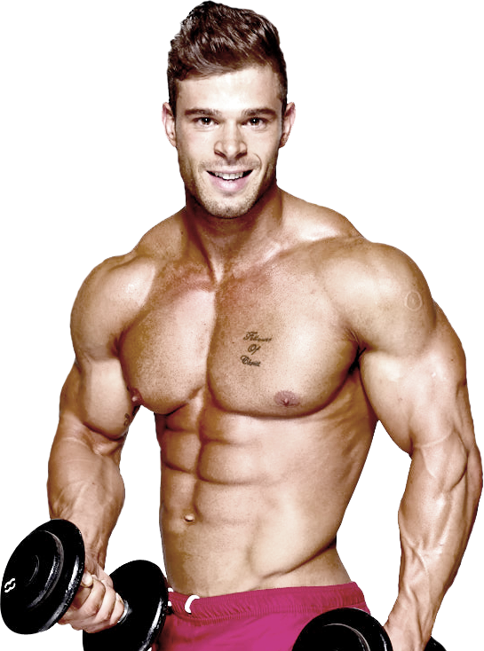 Muscular Man Dumbbell Curls Fitness Session PNG