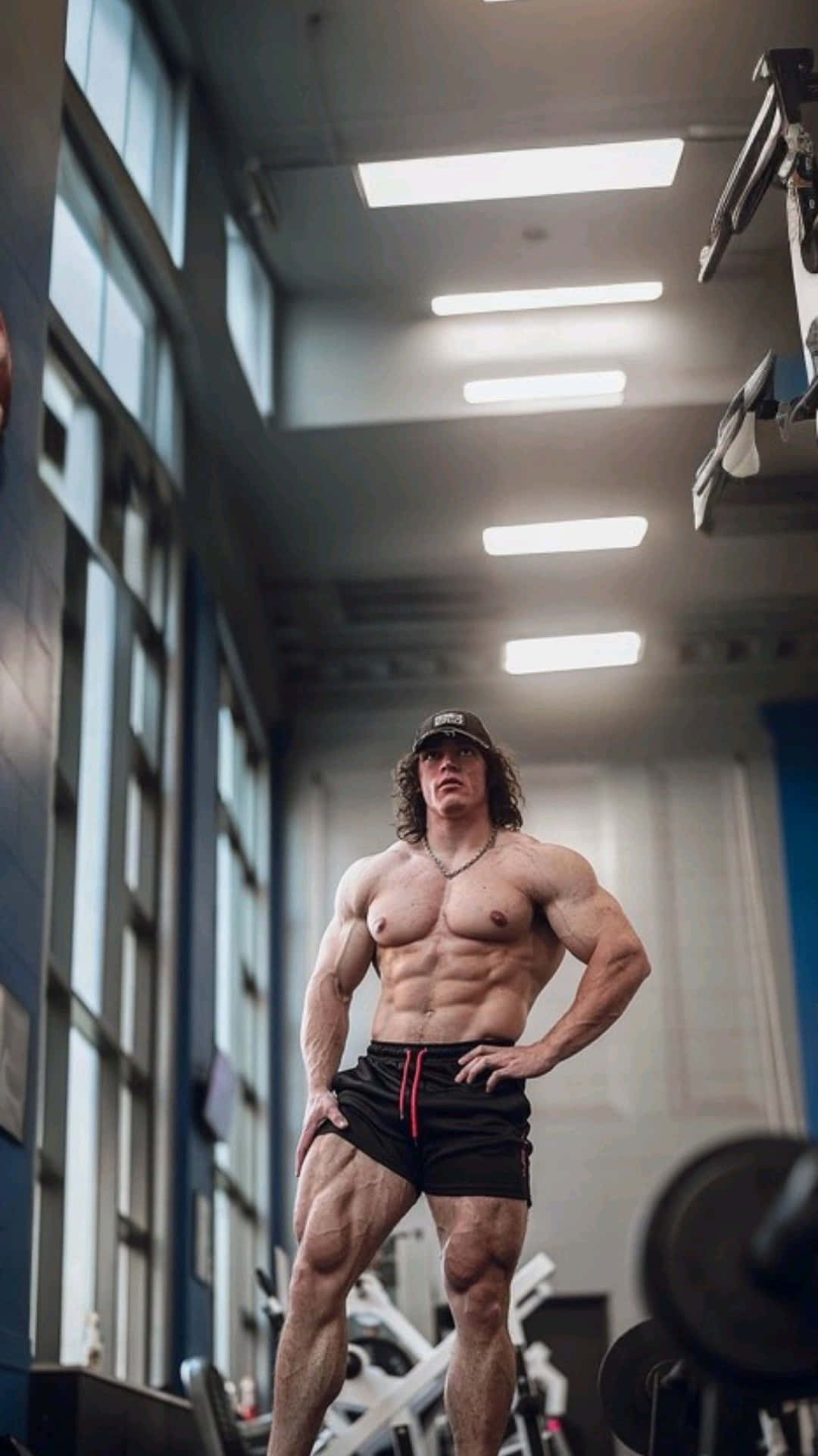 Muscular Man Gym Intensity Wallpaper