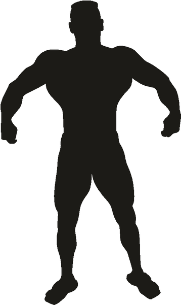 Muscular Man Silhouette.png PNG